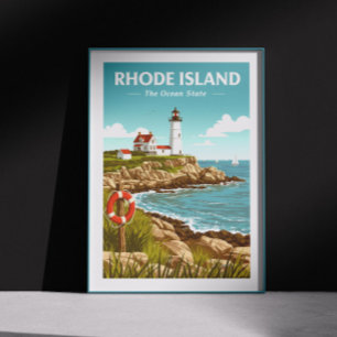 Póster Isla Rhode Vintage