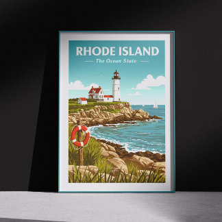 Póster Isla Rhode Vintage