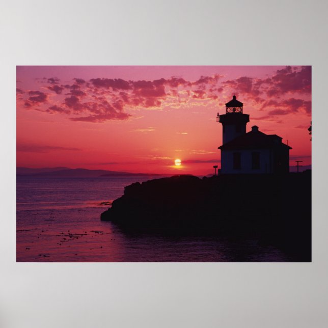 Póster Isla San Juan, Faro Lime Kiln (Frente)
