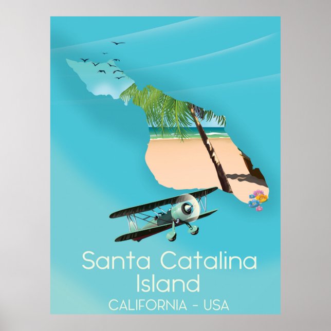 Póster Isla Santa Catalina California Estados Unidos (Frente)