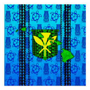 Póster Isla Tribal Kanaka Maoli
