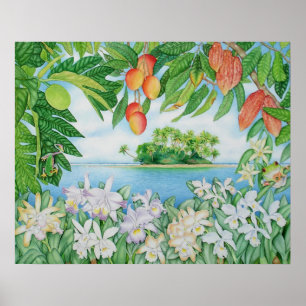 Póster Isla Tropical