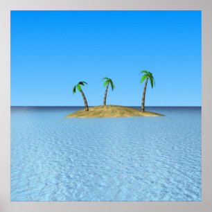 Póster Isla Tropical