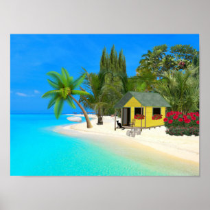 Póster Isla tropical