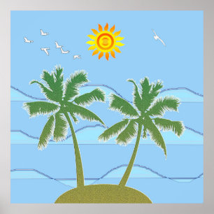 Póster Isla Tropical