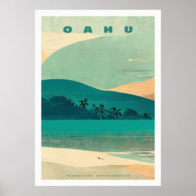 Póster Isla Tropical Oahu (Frente)