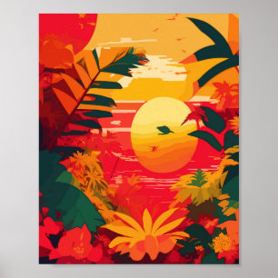 Póster Isla Tropical Reggae Sunset