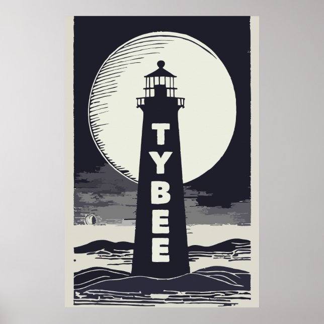 Póster Isla Tybee Faro de Georgia Luna (Frente)