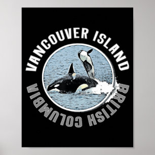 Póster Isla Vancouver BC Canadá Orca Ballenas Adventure K