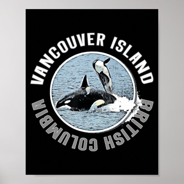 Póster Isla Vancouver BC Canadá Orca Ballenas Adventure K (Frente)