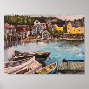 Póster Isla Vindelhaven, pintura de Maine