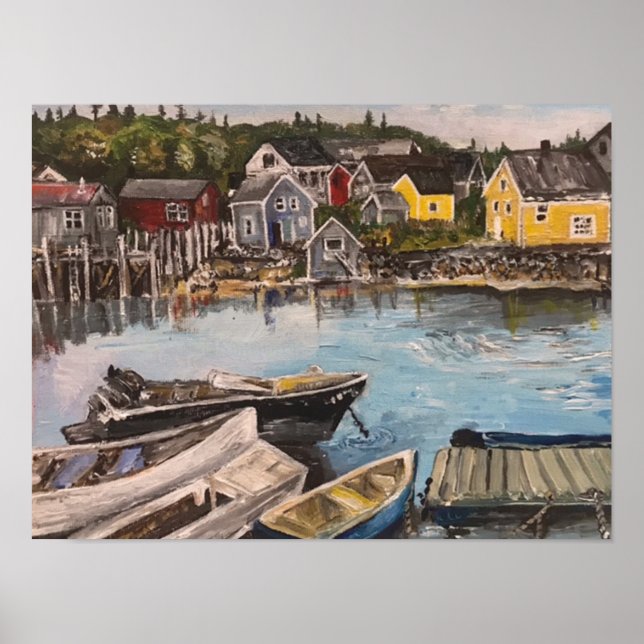 Póster Isla Vindelhaven, pintura de Maine (Frente)