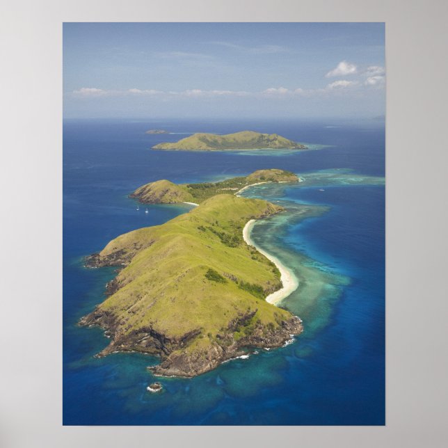 Póster Isla Yanuya, Islas Mamanuca, Fiji (Frente)