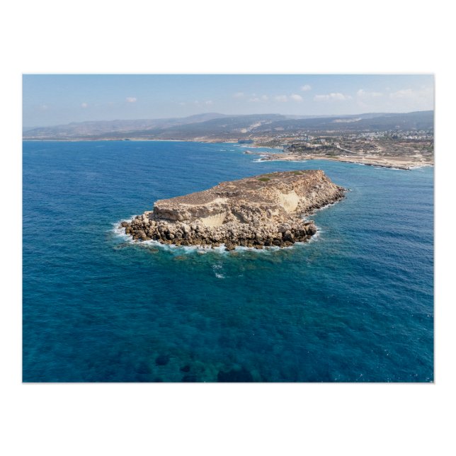 Póster Isla Yeronissos, Paphos, Chipre (Anverso)