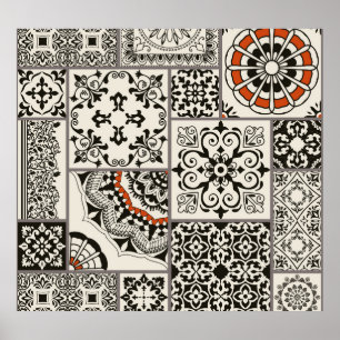 Póster Islam Arabic Majolica Tiles Patchwork
