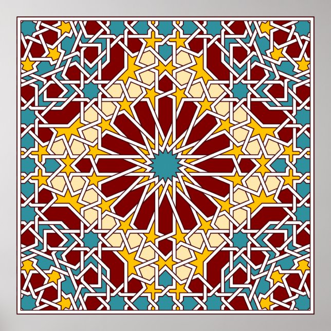 Póster Islamic geometric pattern Poster (Frente)