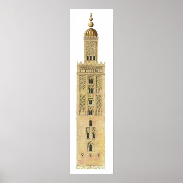 Póster Islamic Minaret. Sevilla Cathedral Spain. (Frente)