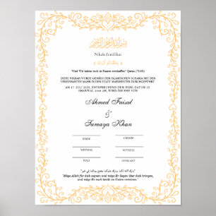 Póster Islamisches nikah zertifikat