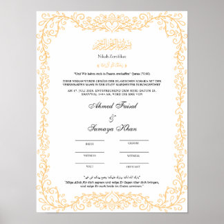 Póster Islamisches nikah zertifikat