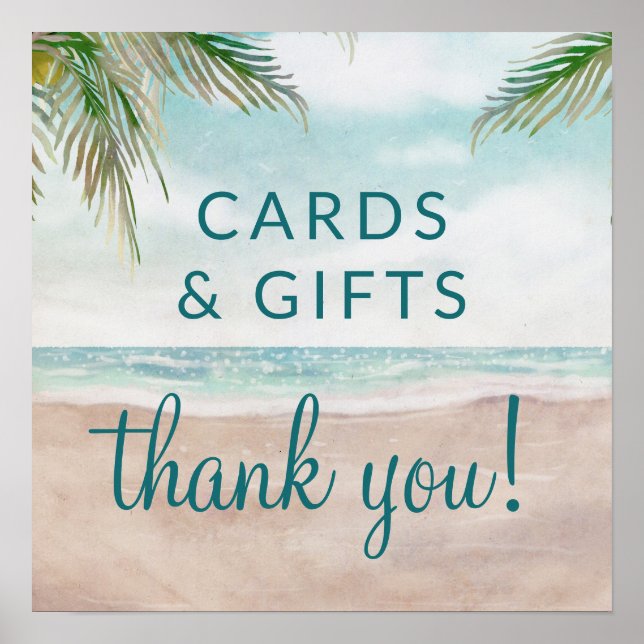 Póster Island Breeze Cards & Gifts Wedding Table Sign (Frente)