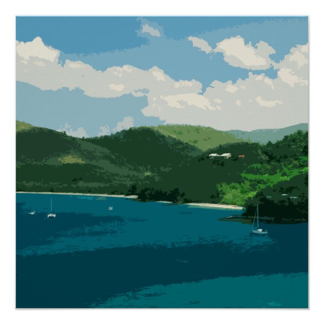 Póster Island Paradise Retro (Anverso)