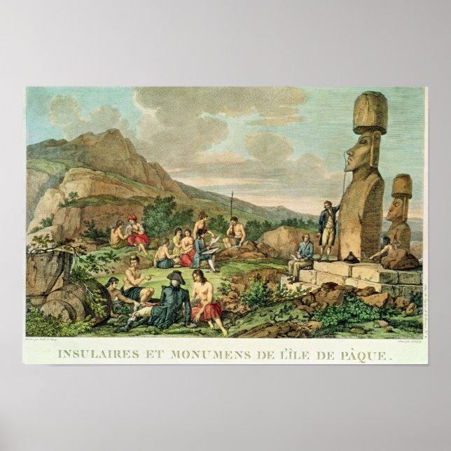 Póster Islanders and Monuments of Easter Island (Frente)