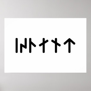 Póster Islandia ᛁᛋᛚᛅᚾᛏ ~ Runas Futhark Jóvenes