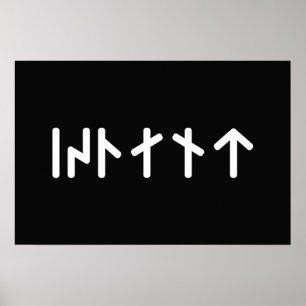 Póster Islandia ᛁᛋᛚᛅᚾᛏ ~ Runas Futhark Jóvenes