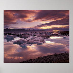 Póster Islandia, Laguna Jokulsarlon, Paisaje