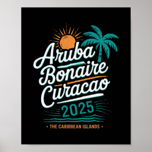 Póster Islas Abc Aruba Bonaire Curaçao Vacaciones de Cruc