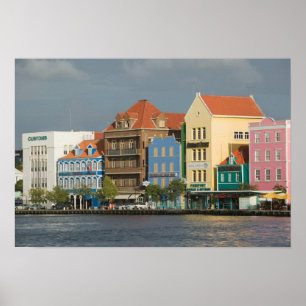 Póster Islas ABC, CURACAO, Willemstad: Frente de Harborfr