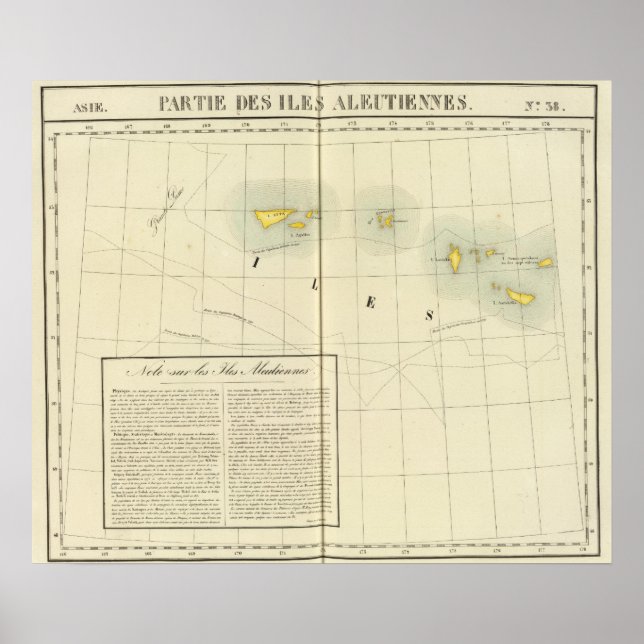 Póster Islas Aleutianas, Asia 38 (Frente)
