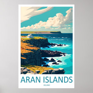 Póster Islas Aran cartel vintage de viaje Esquí Nacional