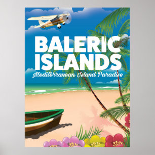 Póster islas baleares paraíso mediterráneo