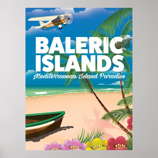 Póster islas baleares paraíso mediterráneo (Frente)