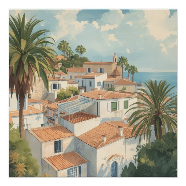 Póster Islas Baleares Viaje Francés Vintage (Anverso)