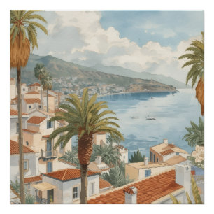 Póster Islas Baleares Viaje Francés Vintage