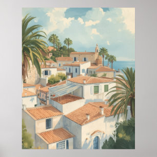 Póster Islas Baleares Viaje Francés Vintage