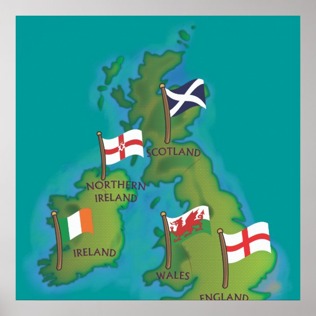 Póster Islas Británicas e Irlanda (Frente)