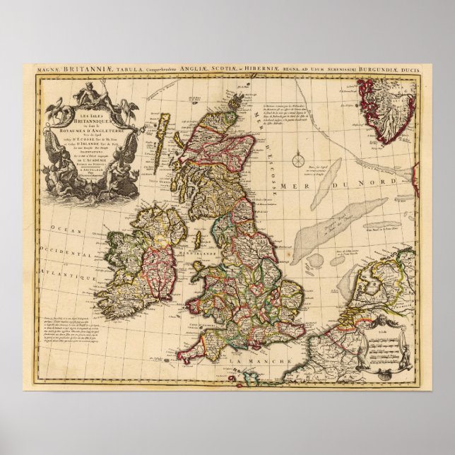 Póster Islas Británicas, Inglaterra, Irlanda (Frente)