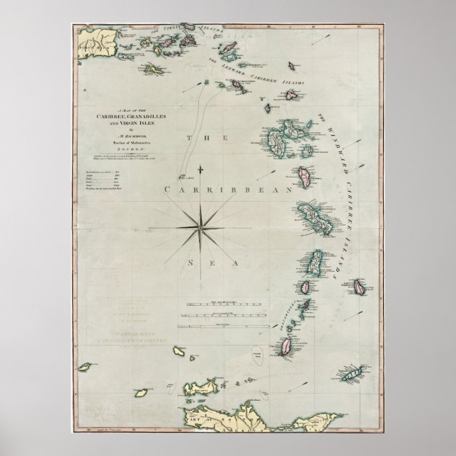 Póster Islas del Caribe de 1789 (Frente)