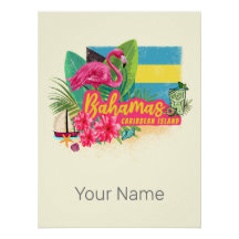 Islas del Caribe retro flamingo vintage