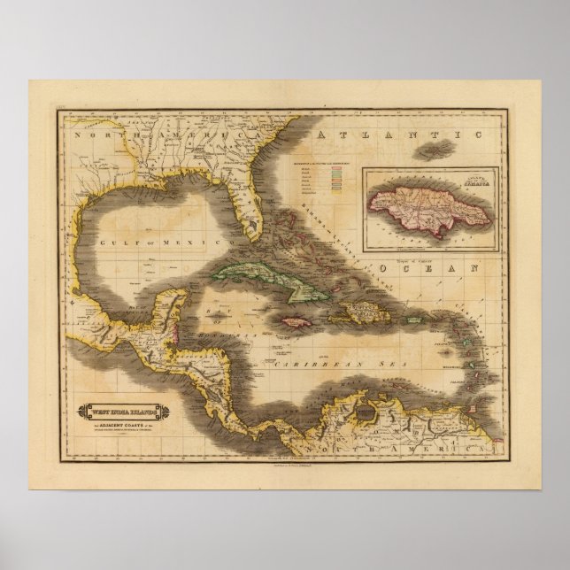 Póster Islas del oeste de India (Frente)