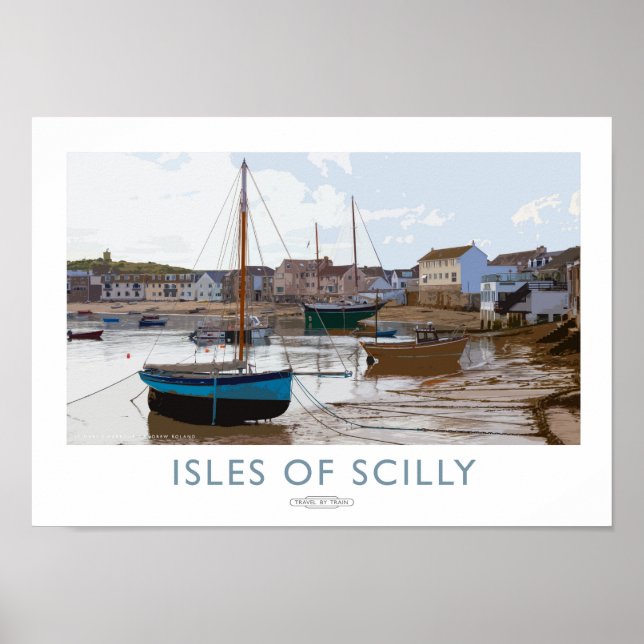 Póster Islas del Poster del Scilly Railway (Frente)