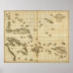 Póster Islas en el Océano Pacífico
