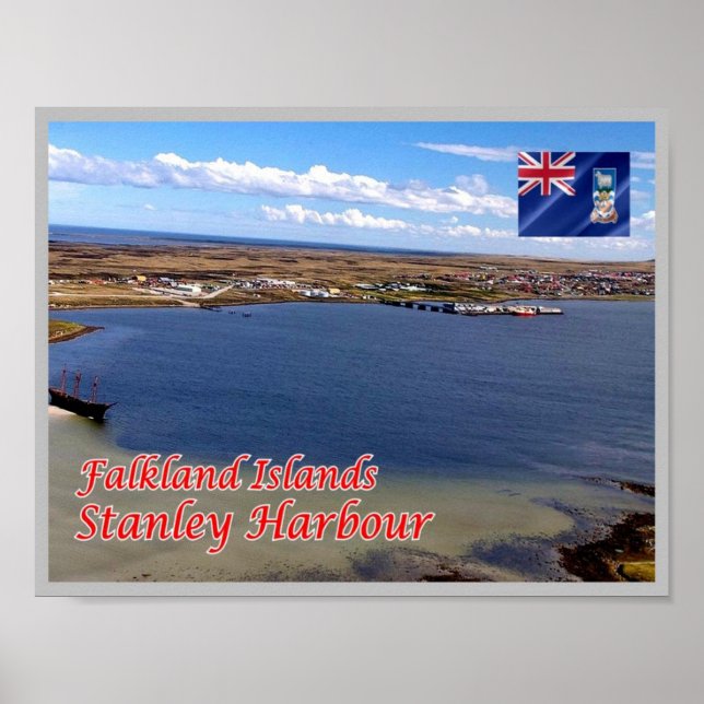 Póster Islas Falkland - Stanley. (Frente)