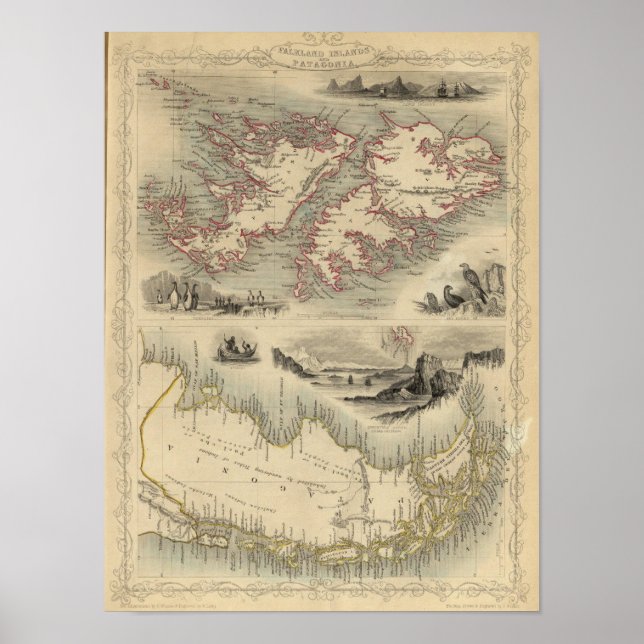 Póster Islas Falkland Y Patagonia (Frente)