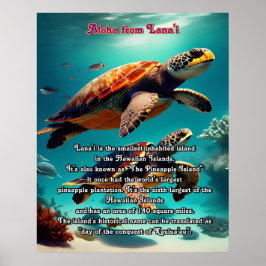 Póster Islas Hawai Lanai Aloha