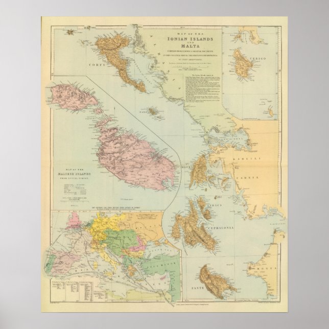 Póster Islas Jónicas, Malta (Frente)