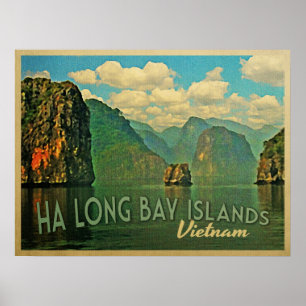 Póster Islas largas Vietnam de la bahía de la ha